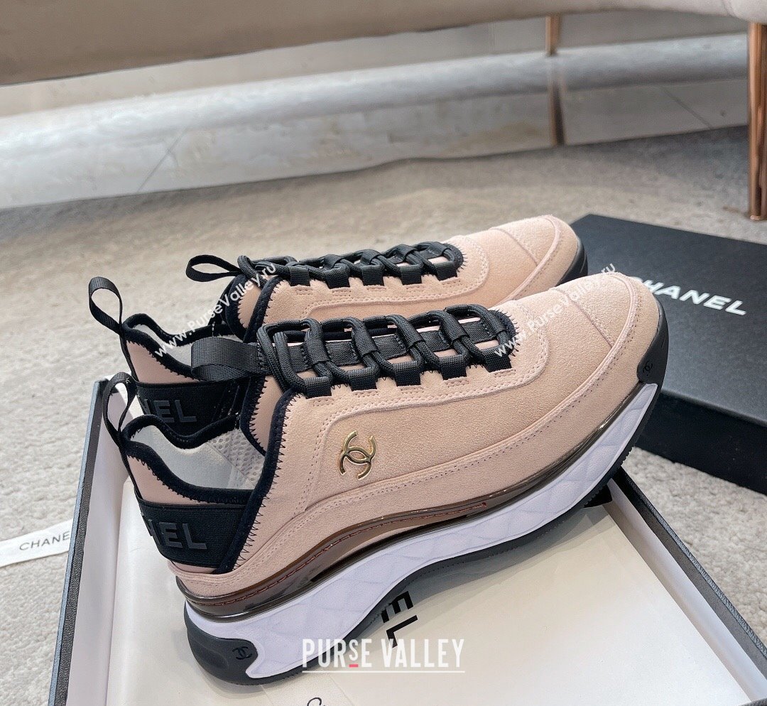 Chanel Suede Sneakers G39070 Nude Pink 2023 1025 (SS-231025102)