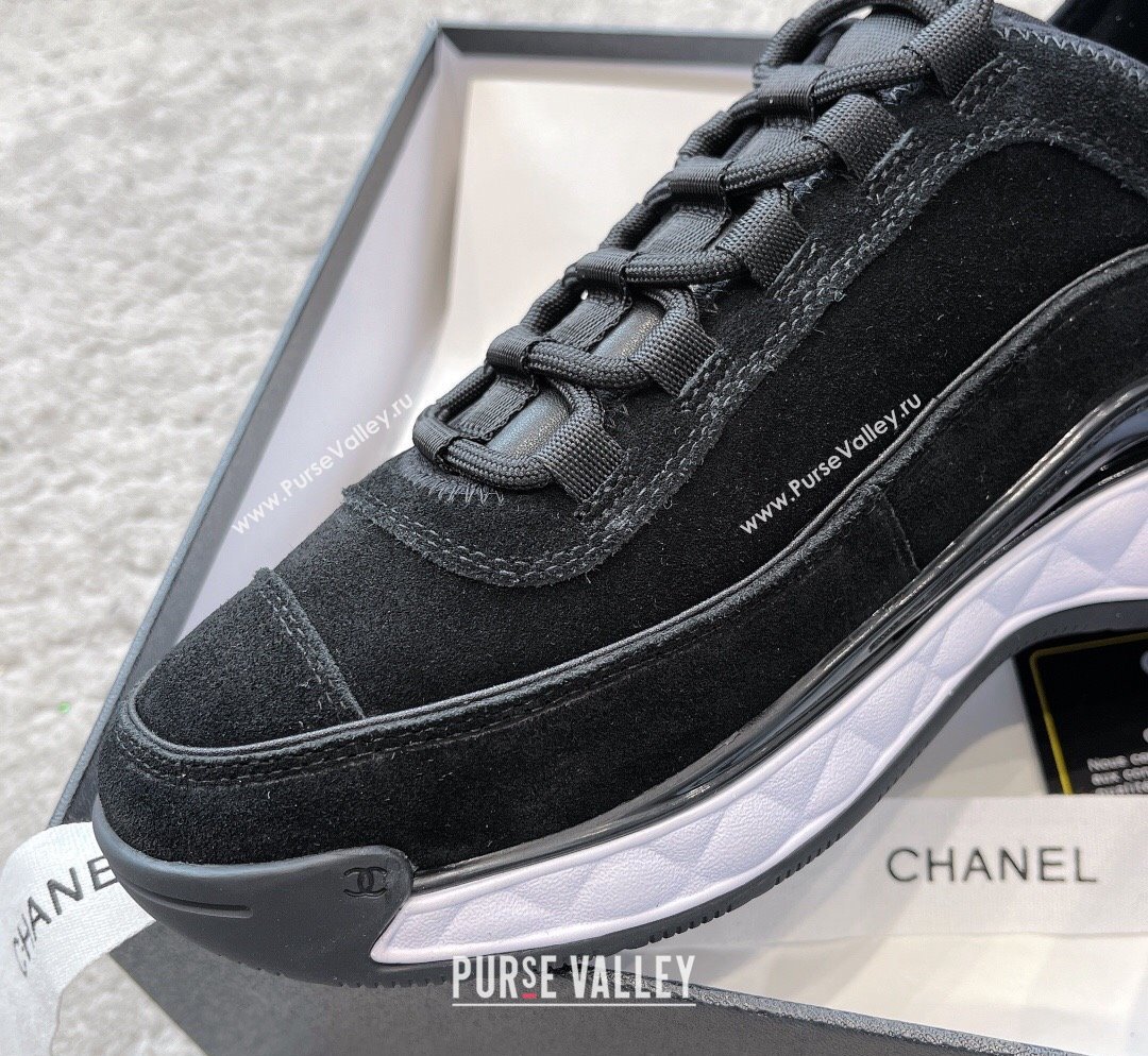 Chanel Suede Sneakers G39070 Black 2023 1025 (SS-231025103)