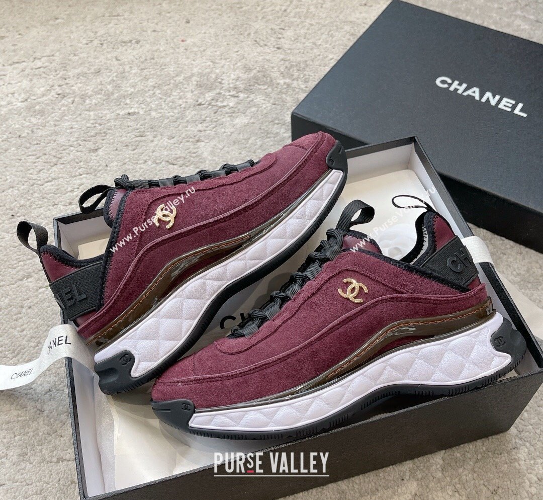 Chanel Suede Sneakers G39070 Grape Purple 2023 1025 (SS-231025104)