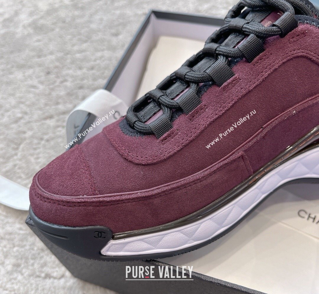 Chanel Suede Sneakers G39070 Grape Purple 2023 1025 (SS-231025104)