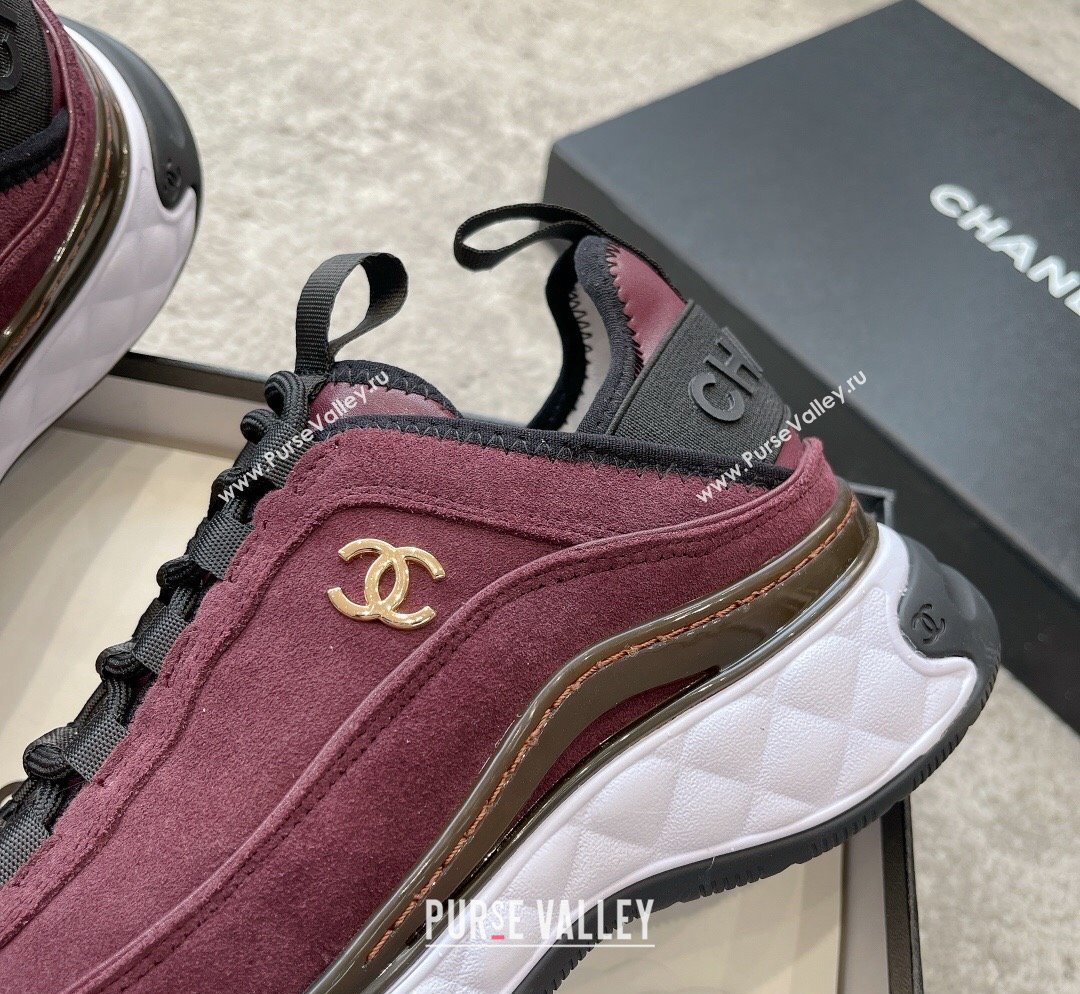 Chanel Suede Sneakers G39070 Grape Purple 2023 1025 (SS-231025104)