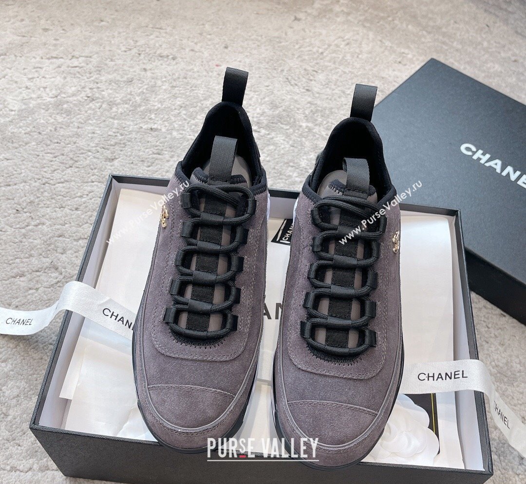 Chanel Suede Sneakers G39070 Grey 2023 1025 (SS-231025105)