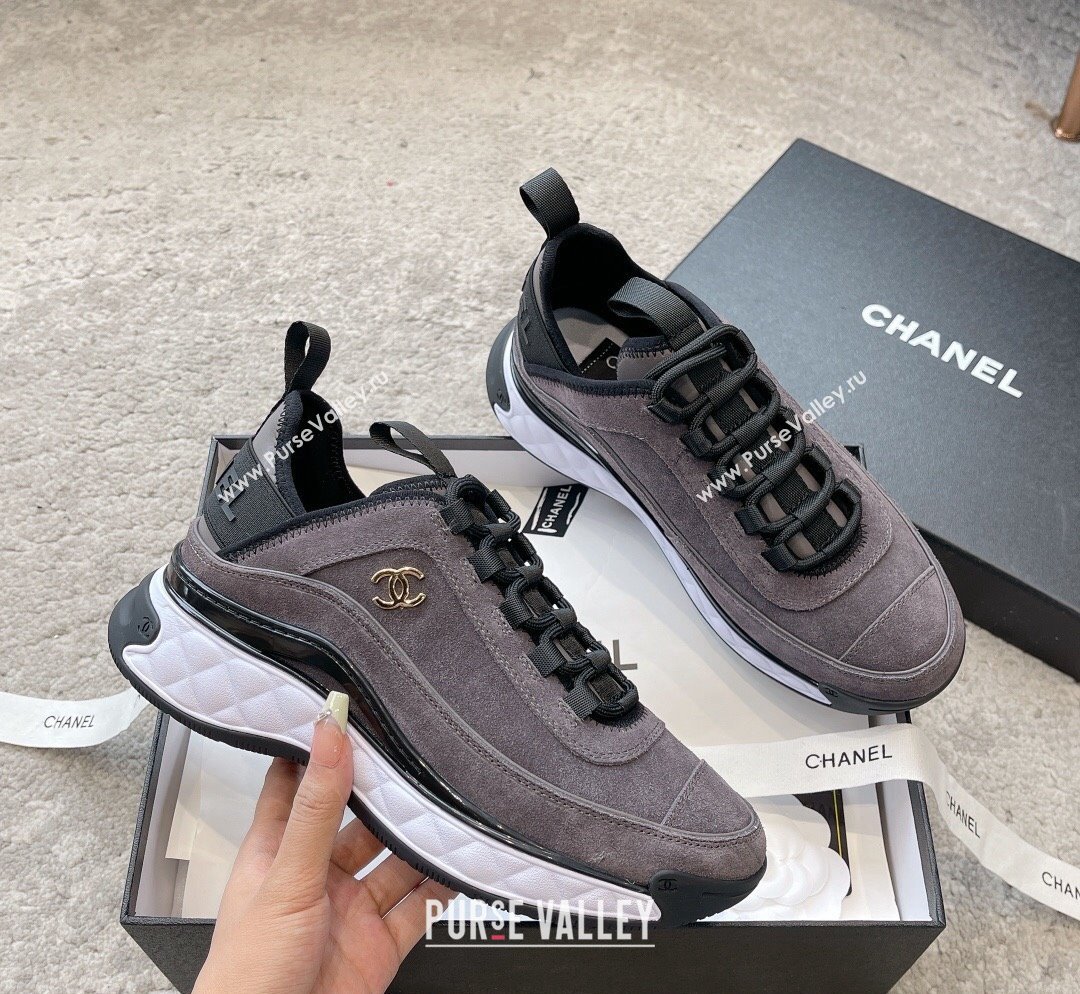 Chanel Suede Sneakers G39070 Grey 2023 1025 (SS-231025105)