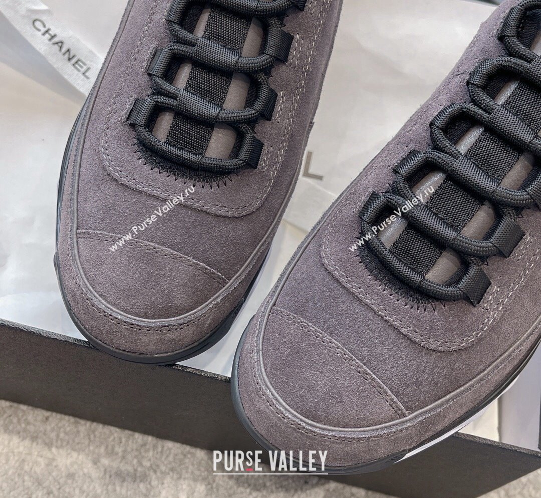 Chanel Suede Sneakers G39070 Grey 2023 1025 (SS-231025105)