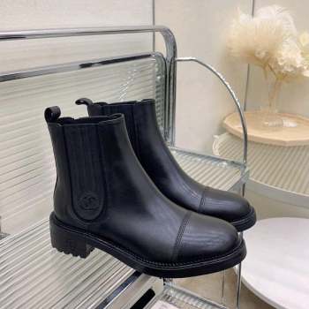 Chanel Shiny Calfskin Ankle Boots Black 2023 CH110301 (KL-231103004)