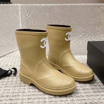 Chanel Rubber Ankle Boots with Front CC Beige 2023 CH110303 (MD-231103016)