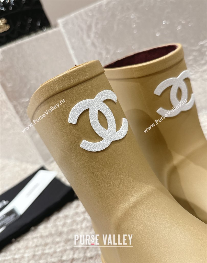 Chanel Rubber Ankle Boots with Front CC Beige 2023 CH110303 (MD-231103016)