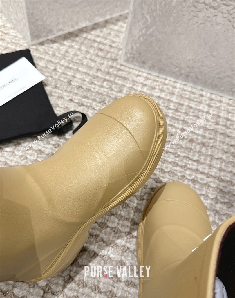 Chanel Rubber Ankle Boots with Front CC Beige 2023 CH110303 (MD-231103016)