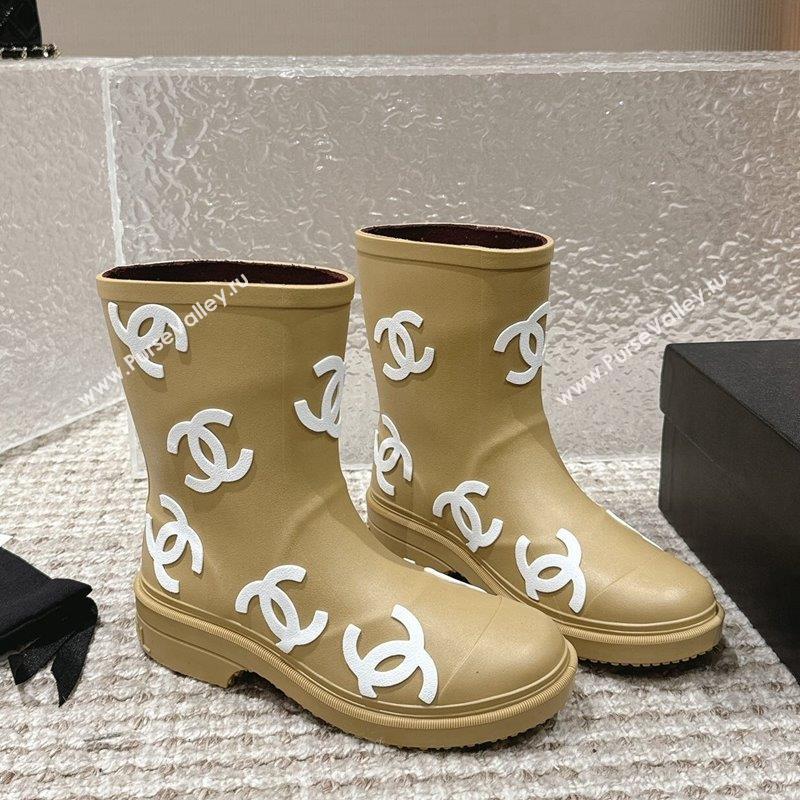 Chanel Rubber Ankle Boots with CC Allover Beige 2023 CH110303 (MD-231103018)