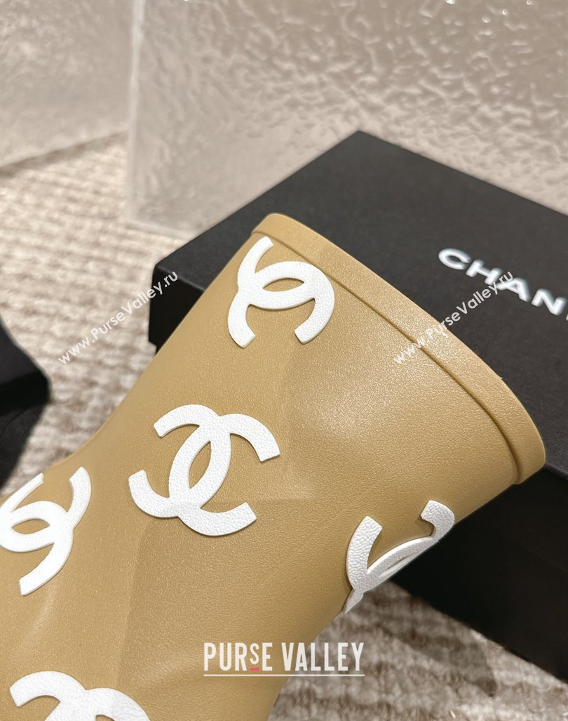 Chanel Rubber Ankle Boots with CC Allover Beige 2023 CH110303 (MD-231103018)