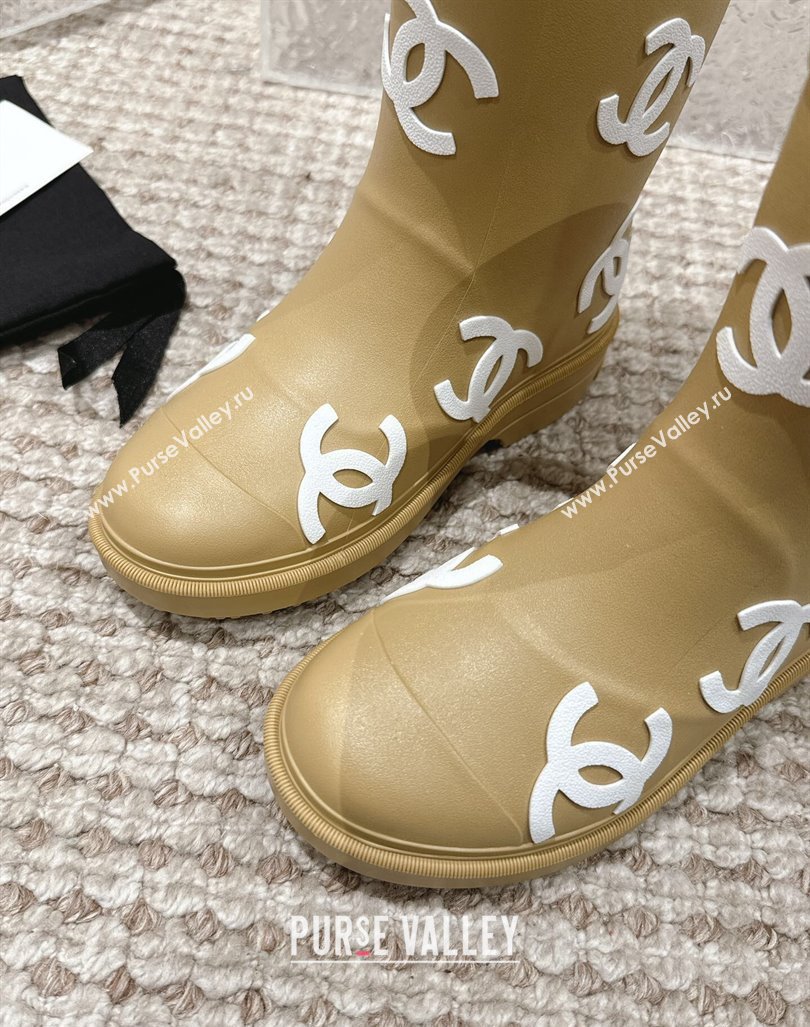 Chanel Rubber Ankle Boots with CC Allover Beige 2023 CH110303 (MD-231103018)