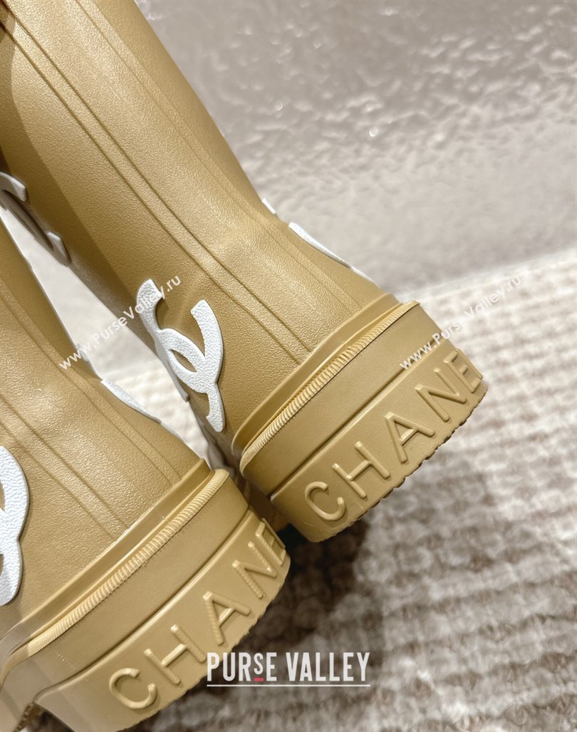 Chanel Rubber Ankle Boots with CC Allover Beige 2023 CH110303 (MD-231103018)