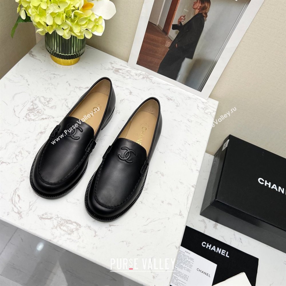 Chanel Calfskin Loafers Black Leather 2023 CH120111 (MD-231201082)