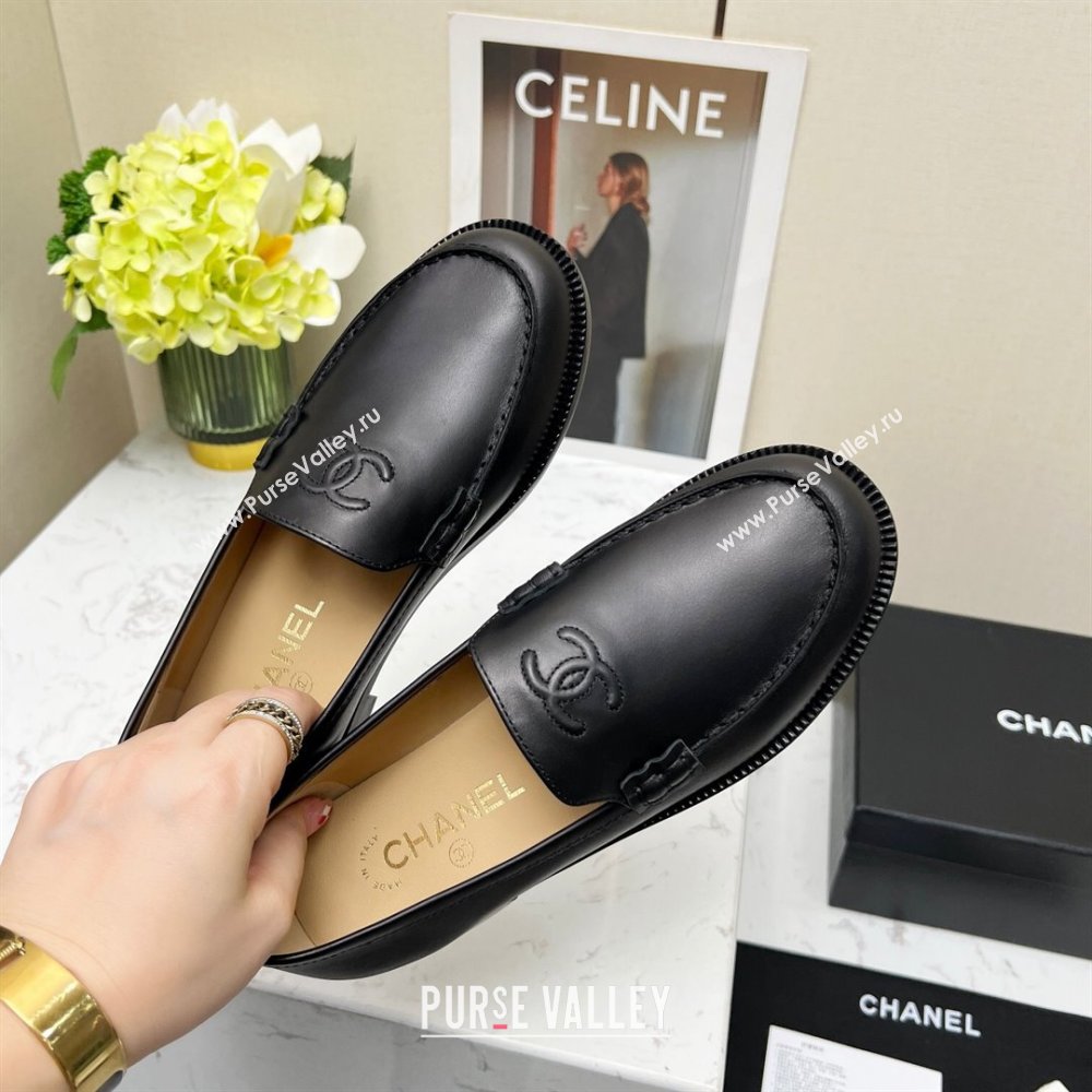 Chanel Calfskin Loafers Black Leather 2023 CH120111 (MD-231201082)