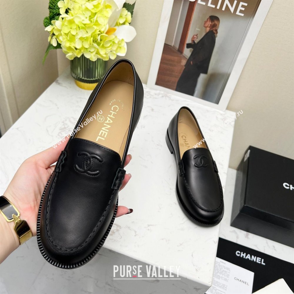 Chanel Calfskin Loafers Black Leather 2023 CH120111 (MD-231201082)