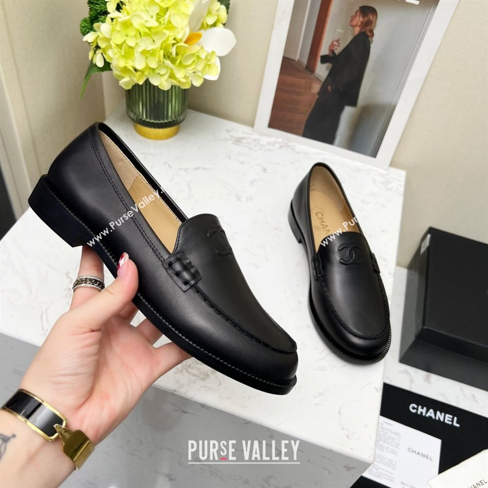 Chanel Calfskin Loafers Black Leather 2023 CH120111 (MD-231201082)