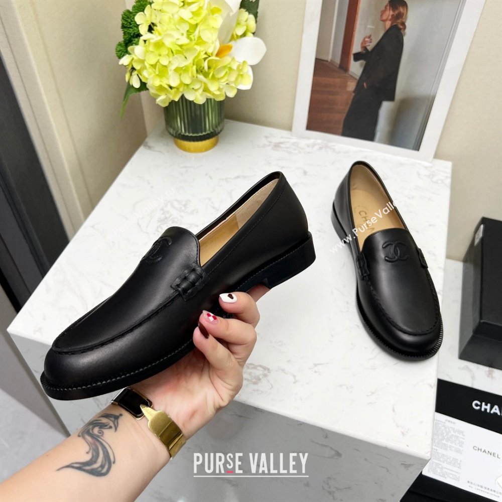 Chanel Calfskin Loafers Black Leather 2023 CH120111 (MD-231201082)