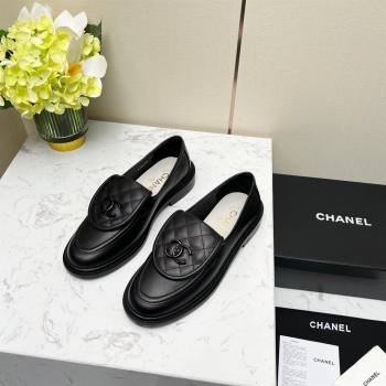 Chanel Lambskin Loafers with CC Foldover G45474 All Black 2023 (MD-231201068)