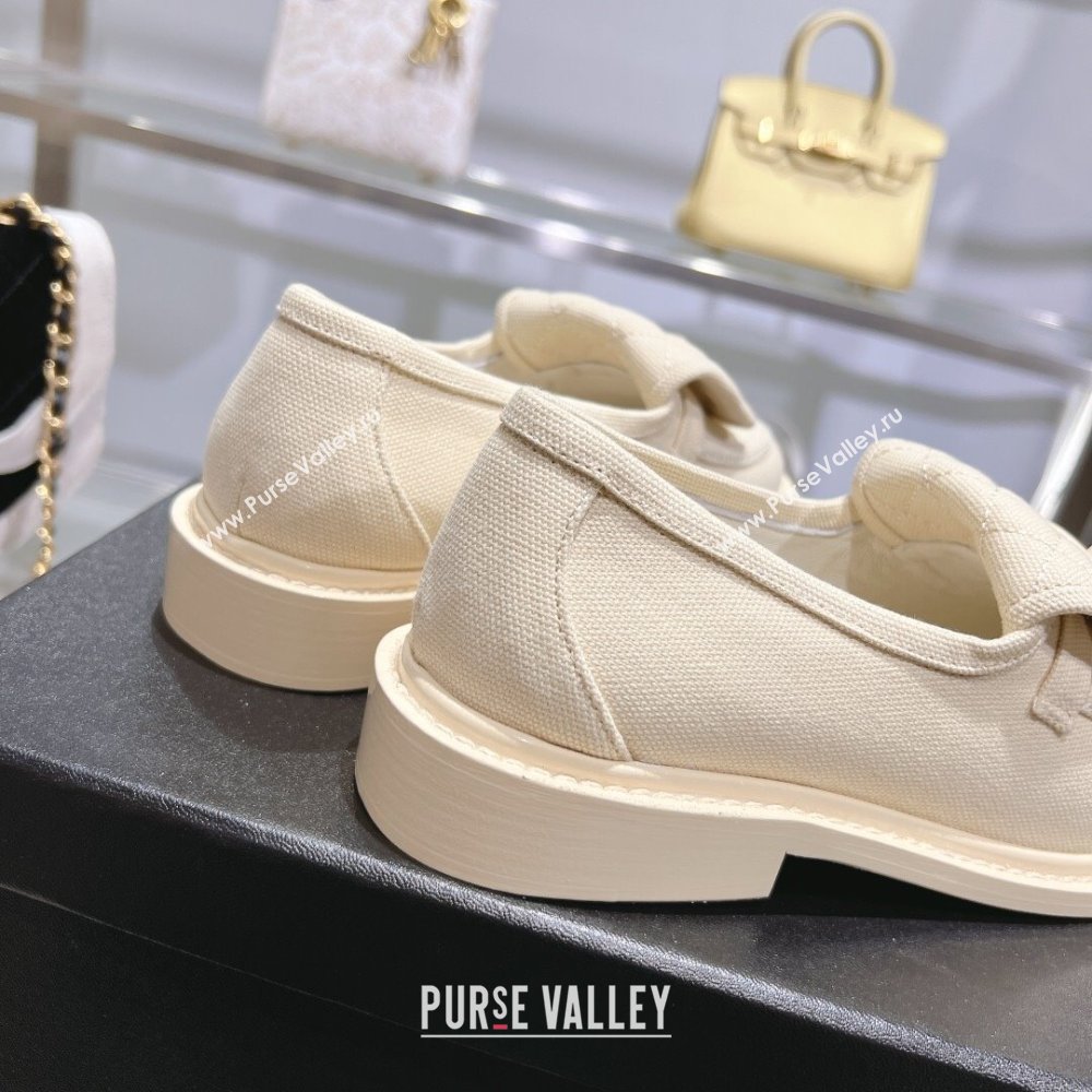 Chanel Canvas Loafers with CC Foldover G45474 Cream White 2023 (MD-231201071)