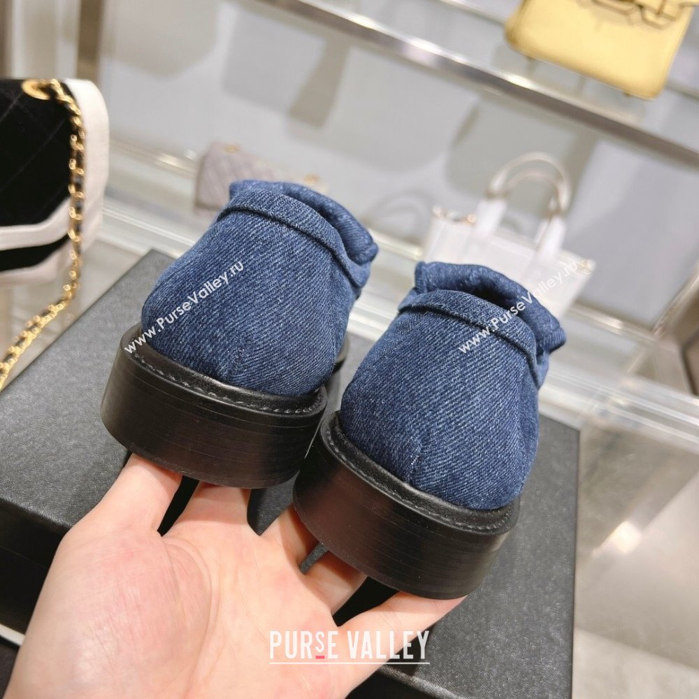 Chanel Denim Loafers with CC Foldover G45474 Blue 2023 (MD-231201072)