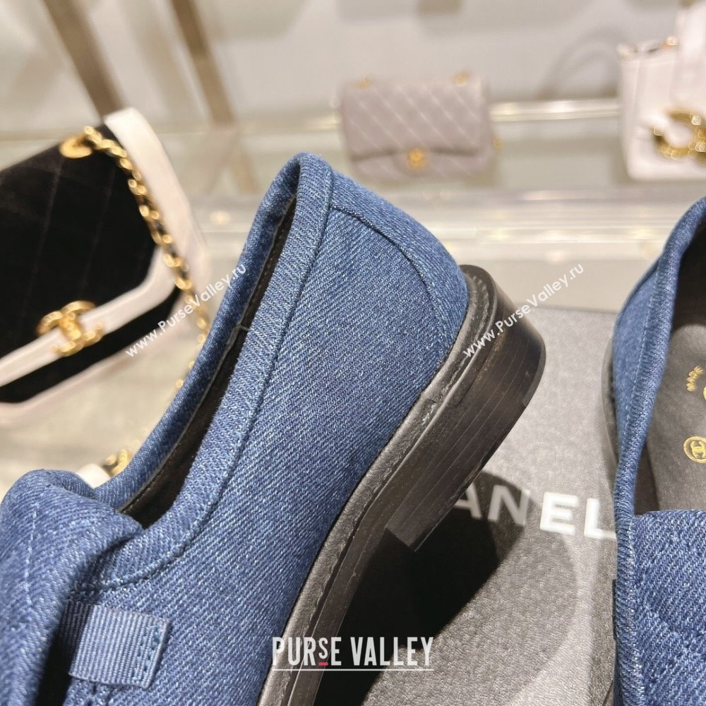 Chanel Denim Loafers with CC Foldover G45474 Blue 2023 (MD-231201072)