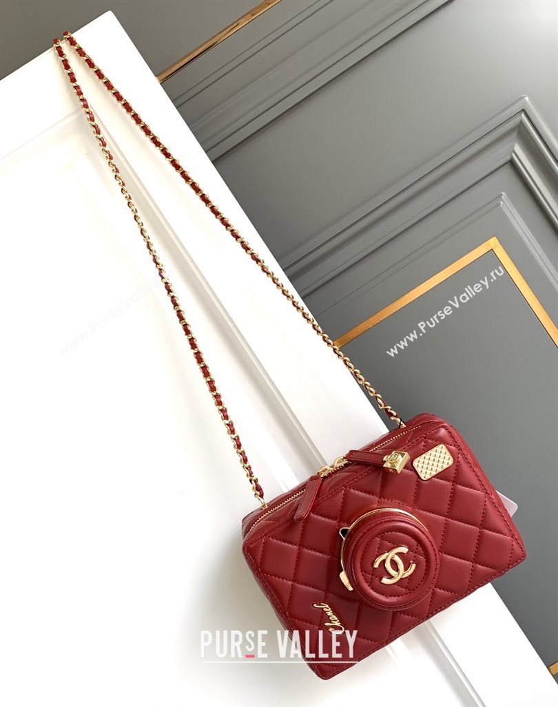 Chanel Quilted Calfskin Camera Bag Red 2024 (yezi-240218016)