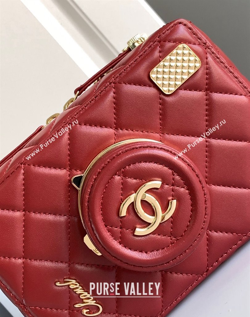 Chanel Quilted Calfskin Camera Bag Red 2024 (yezi-240218016)