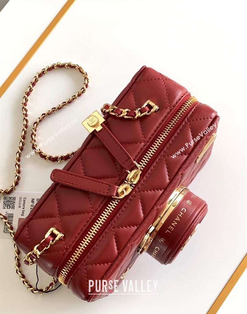 Chanel Quilted Calfskin Camera Bag Red 2024 (yezi-240218016)