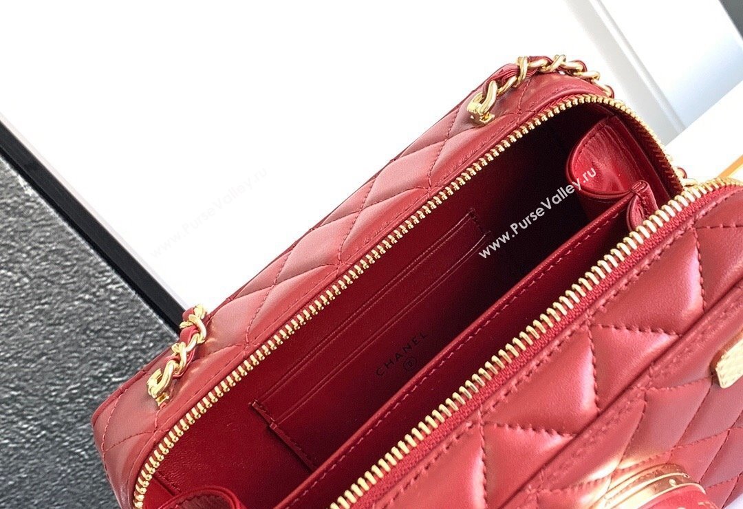 Chanel Quilted Calfskin Camera Bag Red 2024 (yezi-240218016)