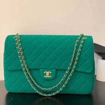 Chanel XXL Airline Travel Flap Bag in Knit Fabric A4661 Green 2024 (yezi-240218006)