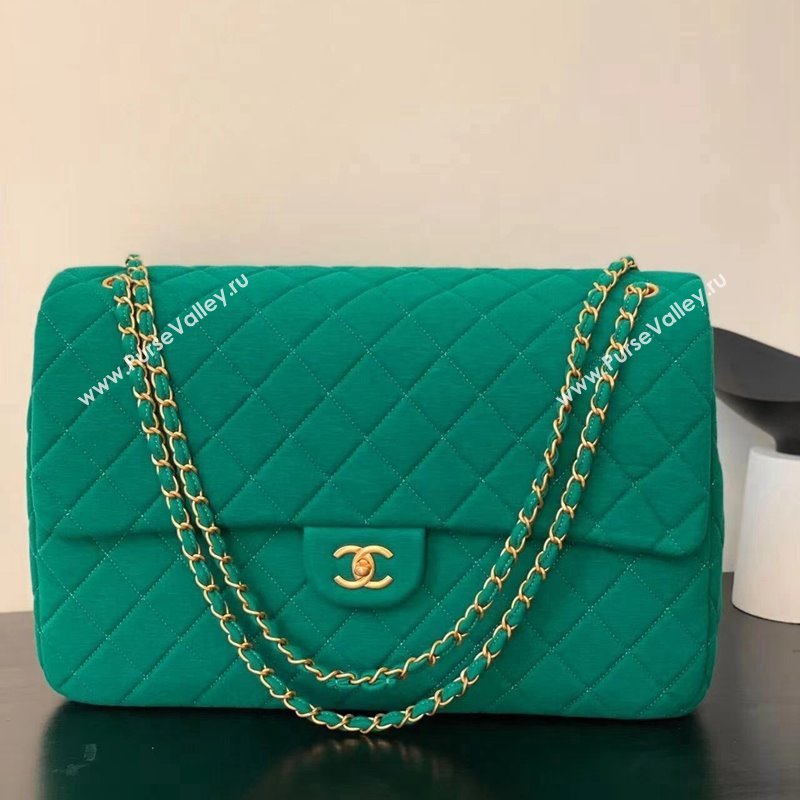 Chanel XXL Airline Travel Flap Bag in Knit Fabric A4661 Green 2024 (yezi-240218006)