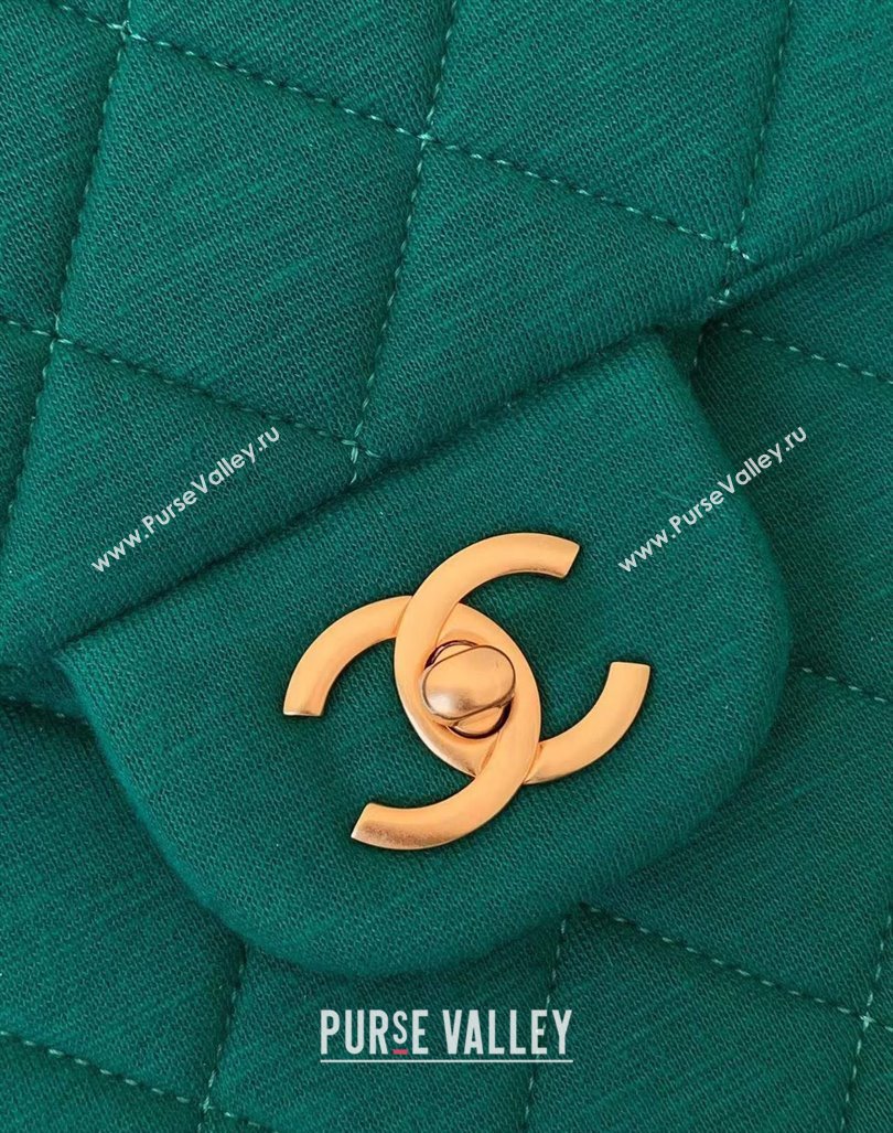 Chanel XXL Airline Travel Flap Bag in Knit Fabric A4661 Green 2024 (yezi-240218006)