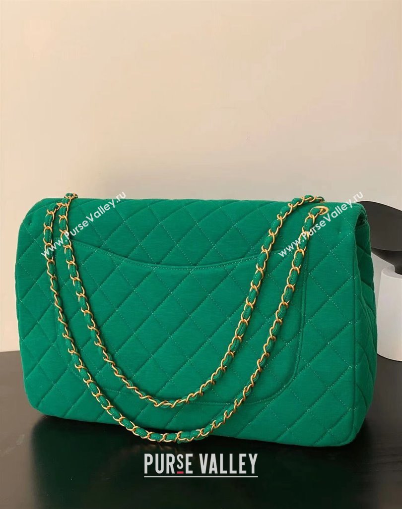 Chanel XXL Airline Travel Flap Bag in Knit Fabric A4661 Green 2024 (yezi-240218006)