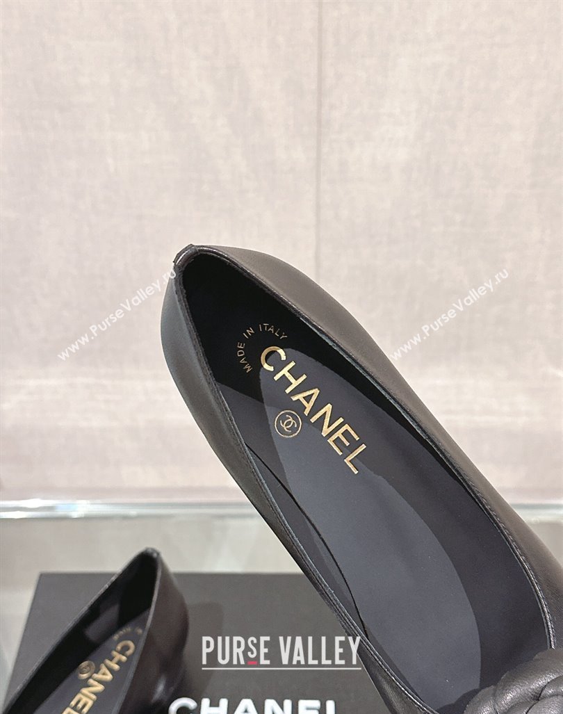 Chanel Camellia Bloom Lambskin Flat Ballet 1cm Black 2024 0224 (MD-240224025)