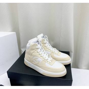 Chanel Cotton High-Top Sneakers G45353 light Beige 2024 (KL-240224075)