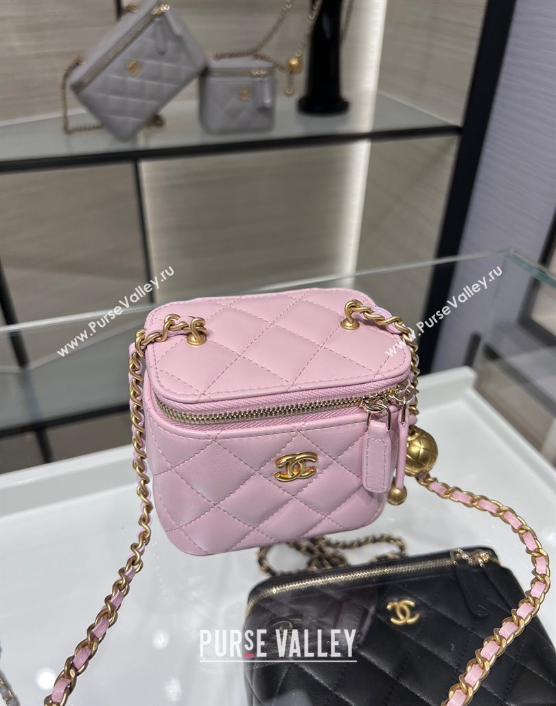 Chanel Lambskin Clutch with Chain and Gold-Tone Ball AP1447 Pale Pink 2024 (yezi-240311014)