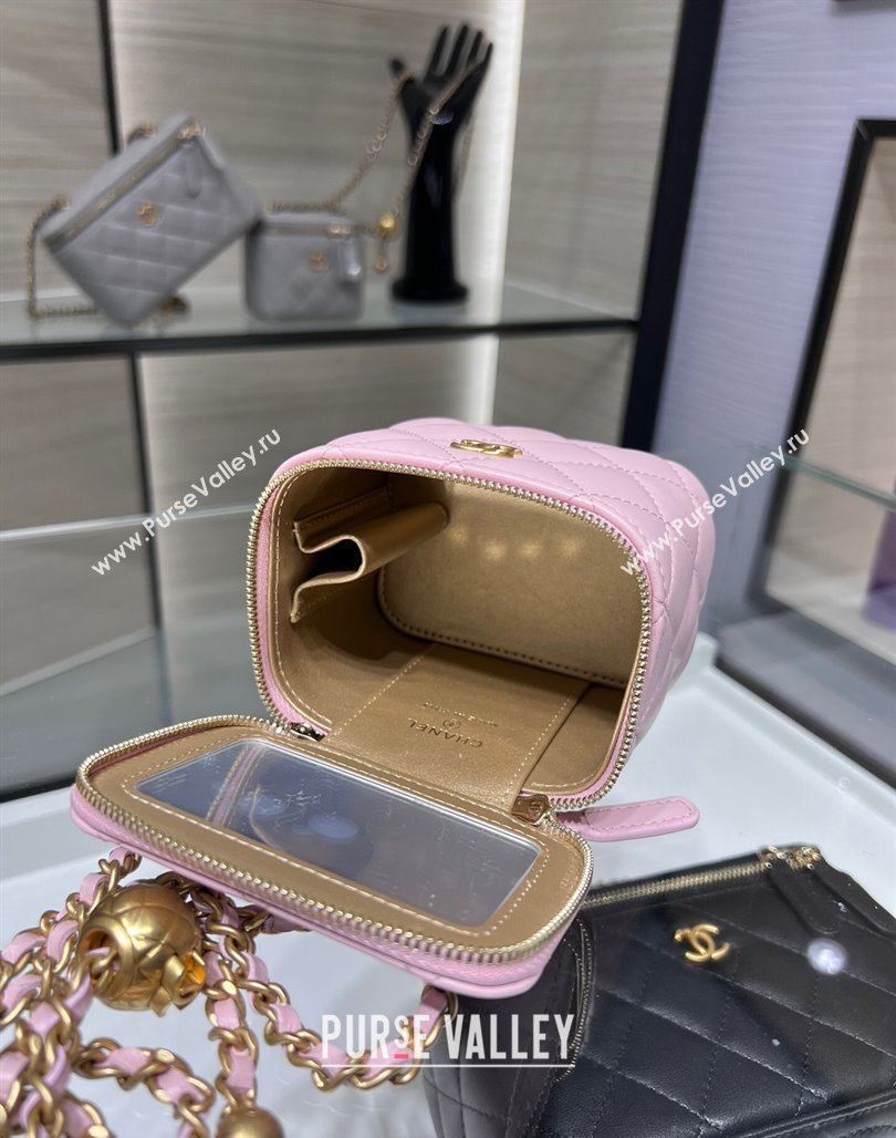 Chanel Lambskin Clutch with Chain and Gold-Tone Ball AP1447 Pale Pink 2024 (yezi-240311014)