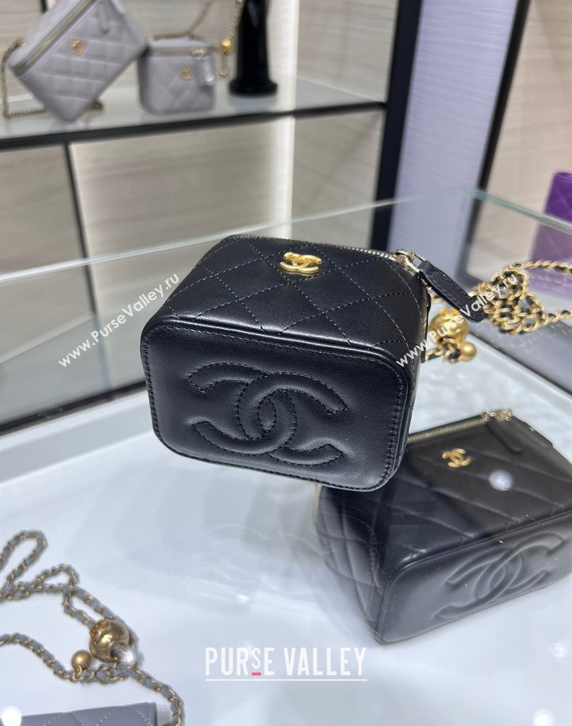 Chanel Lambskin Clutch with Chain and Gold-Tone Ball AP1447 Black 2024 (yezi-240311015)
