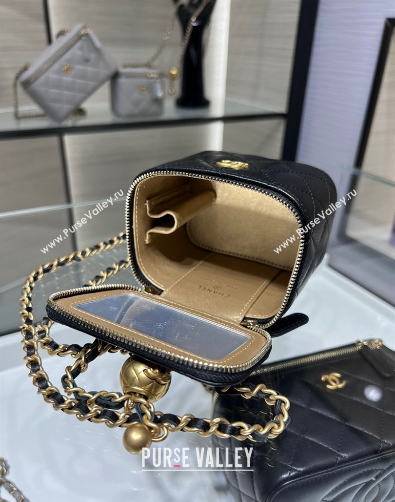 Chanel Lambskin Clutch with Chain and Gold-Tone Ball AP1447 Black 2024 (yezi-240311015)