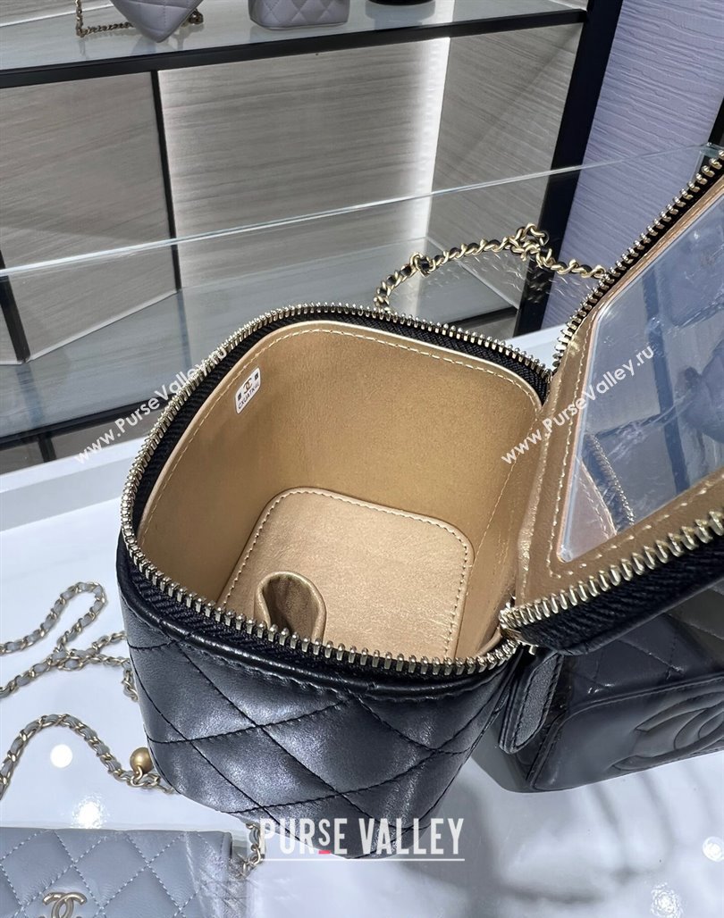 Chanel Lambskin Clutch with Chain and Gold-Tone Ball AP1447 Black 2024 (yezi-240311015)