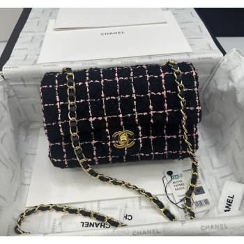 Chanel Classic Tweed Mini Flap Bag A69900 Black/Pink 2024 0311 (yezi-240311017)