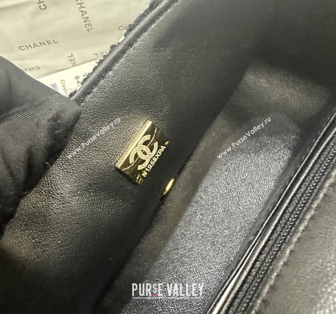 Chanel Classic Tweed Mini Flap Bag A69900 Black/Pink 2024 0311 (yezi-240311017)