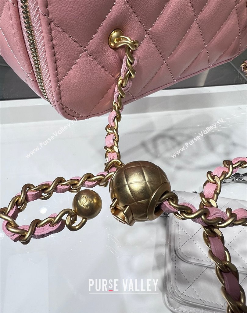 Chanel Lambskin Clutch with Chain and Gold-Tone Ball AP2303 Light Pink 2024 (yezi-240311002)