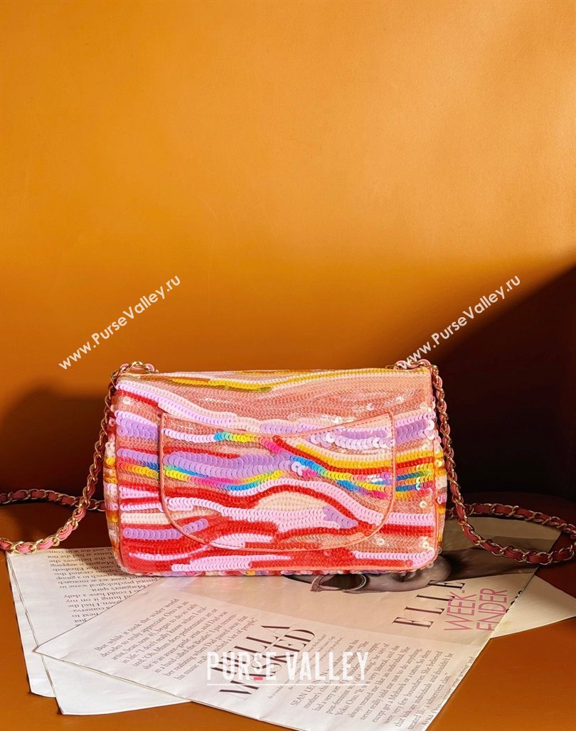 Chanel Sequins Mini Flap Bag A69900 Yellow/Purple/Pink 2024 (yezi-240311026)