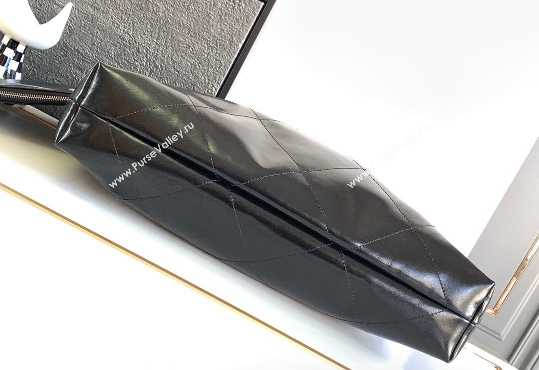 Chanel Shiny Calfskin 22 East West Shopping Bag AS4486 Black2/Silver 2024 (yezi-240311029)