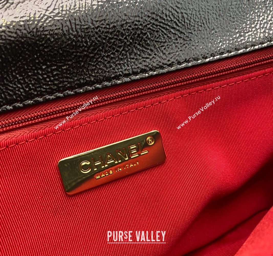 Chanel 19 Shiny Crinkle Calfskin Small Flap Bag AS1160 Blue 2024 (sm-240311050)