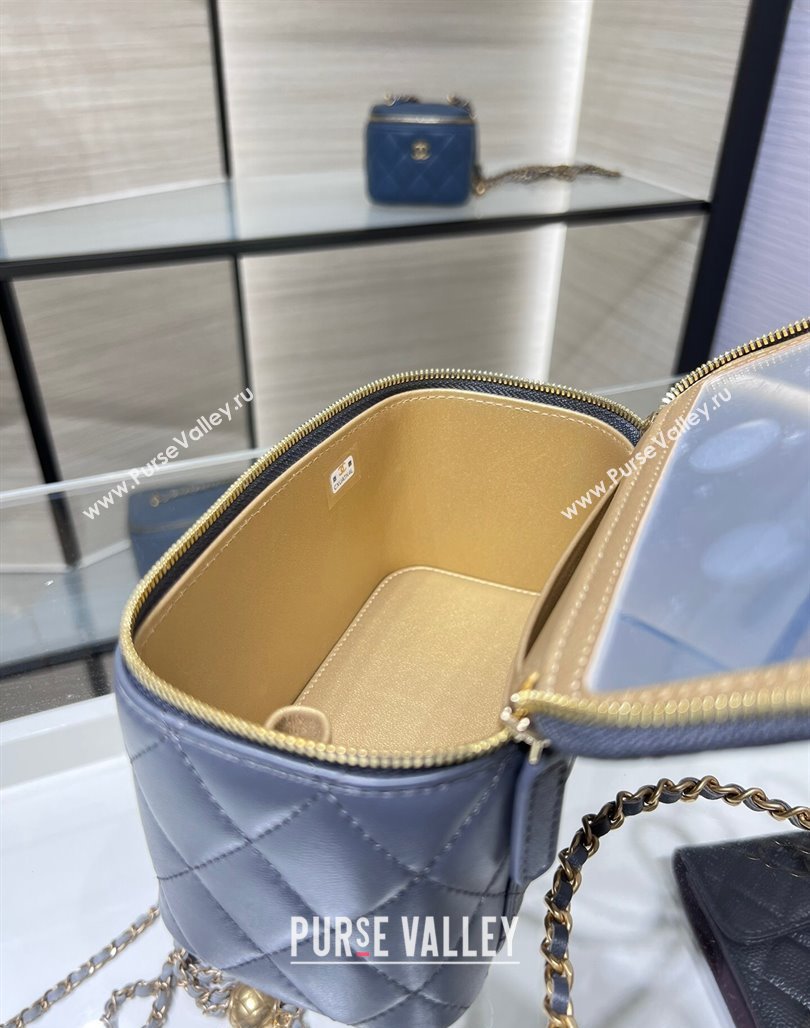 Chanel Lambskin Clutch with Chain and Gold-Tone Ball AP2303 Dark Grey 2024 (yezi-240311005)