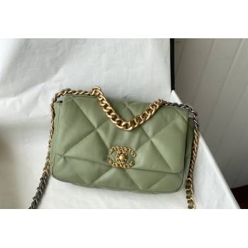 Chanel 19 Shiny Lambskin Small Flap Bag AS1160 Light Green 2024 (sm-240311061)
