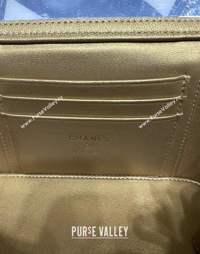 Chanel Lambskin Clutch with Chain and Gold-Tone Ball AP2303 Dark Grey 2024 (yezi-240311005)