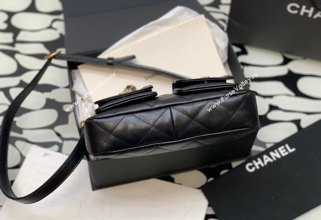 Chanel Quilted Lambskin Large Hobo Bag Black 2024 99335 (yezi-240311001)